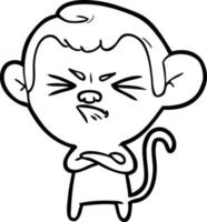 cartoon angry monkey vector