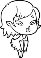 cute cartoon vampire girl vector