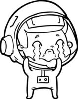 cartoon crying astronaut vector