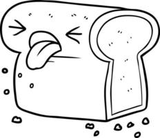 cartoon disgusted loaf of bread vector