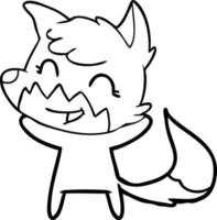 happy cartoon fox vector