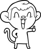 cartoon laughing monkey vector