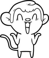 cartoon laughing monkey vector