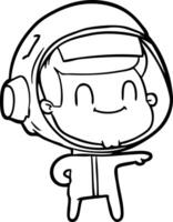 hombre astronauta de dibujos animados feliz vector