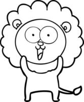 happy cartoon lion vector