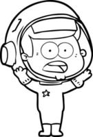 astronauta sorprendido de dibujos animados vector