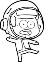 cartoon surprised astronaut vector