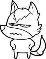 cartoon annoyed wolf vector