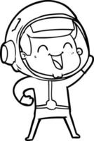 happy cartoon astronaut vector