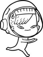 cartoon astronaut woman vector