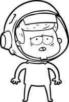 cartoon tired astronaut vector