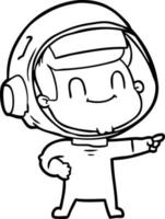 happy cartoon astronaut man vector