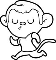 cartoon line drawing monkey vector