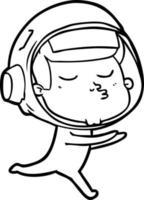 cartoon confident astronaut vector