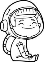 astronauta de dibujos animados feliz vector