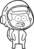 cartoon surprised astronaut vector