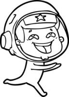 cartoon laughing astronaut vector