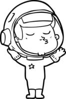 cartoon confident astronaut vector