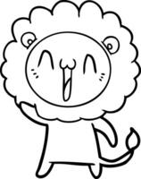 happy cartoon lion vector