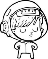 cartoon astronaut woman vector