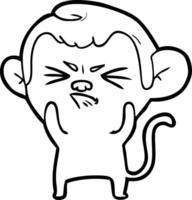 cartoon annoyed monkey vector