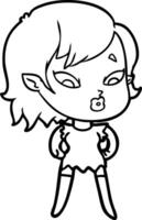 cute cartoon vampire girl vector