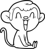 cartoon laughing monkey vector