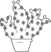 cartoon potted cactus vector