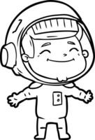 happy cartoon astronaut vector