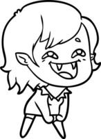 cartoon laughing vampire girl vector