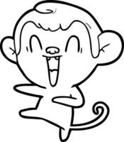 cartoon laughing monkey vector