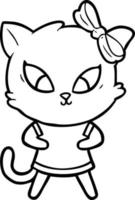 cartoon cat character vector