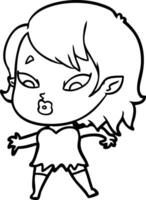 cute cartoon vampire girl vector