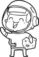 happy cartoon astronaut vector