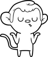 cartoon line drawing monkey vector