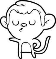 cartoon line drawing monkey vector