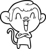 cartoon laughing monkey vector