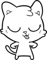 happy cartoon cat vector