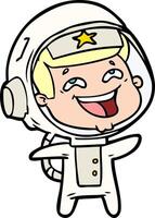 cartoon laughing astronaut vector