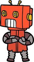 cartoon doodle character robot vector