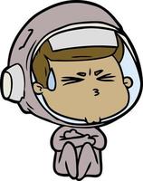 cartoon stressed astronaut vector