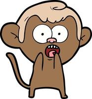 cartoon shocked monkey vector