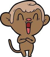 cartoon laughing monkey vector