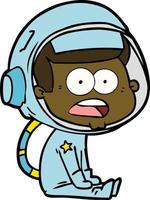 cartoon surprised astronaut vector