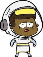 cartoon tired astronaut vector