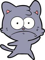 cartoon nervous cat vector