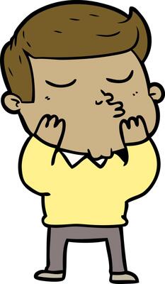 cartoon model guy pouting