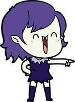 cute cartoon happy vampire girl vector