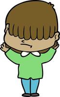 cartoon boy with untidy hair vector