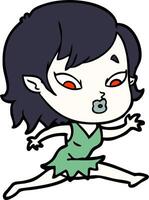 cute cartoon vampire girl vector